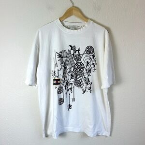 Vintage Y2K Akademiks Graphic T-Shirt Mens XL White Long Live Freedom Streetwear